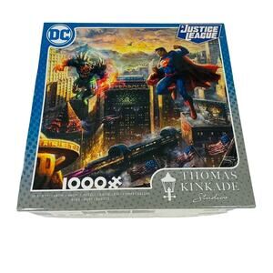 DC Justice League Superman Thomas Kinkade 1000 Pc Puzzle Poster Brand New